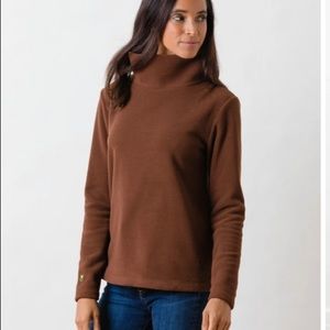 Greenpoint Turtleneck in Vello Fleece (Cocoa) - XL Dudley Stephens